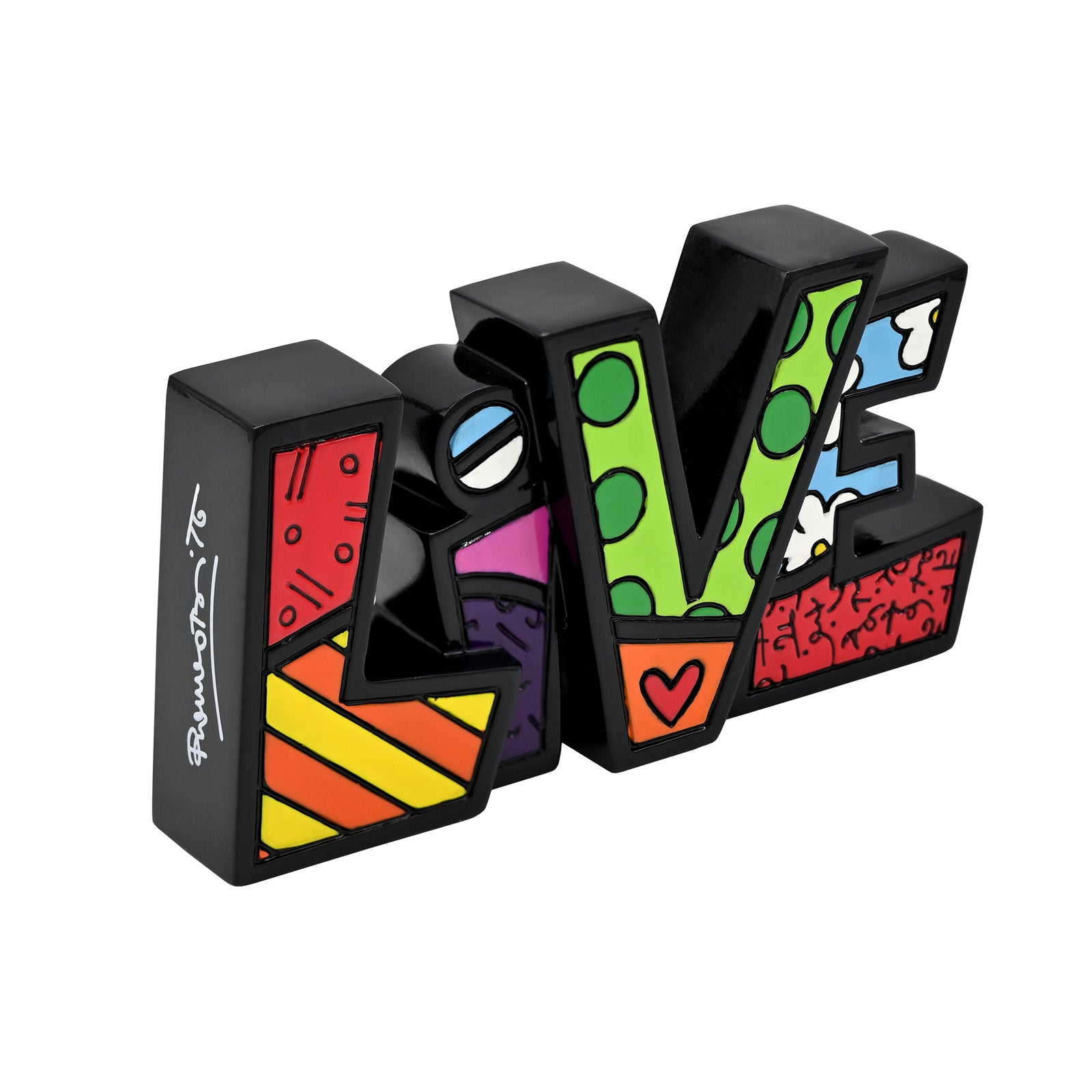 modern pop art live britto word figurine  vibrant home decor