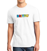 BRITTO® T Shirt - White with Primary Colors - (Men)