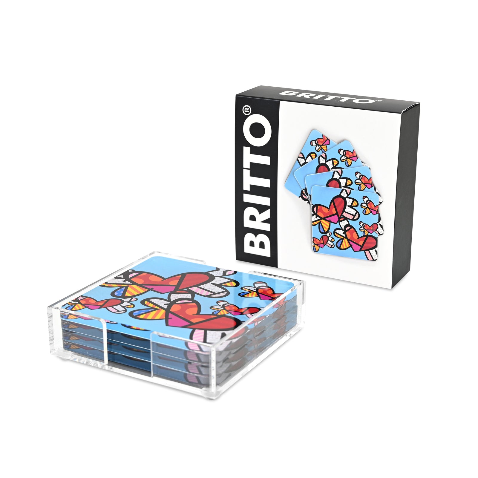 Romero Britto britto coasters love is in  contemporary pop art piece
