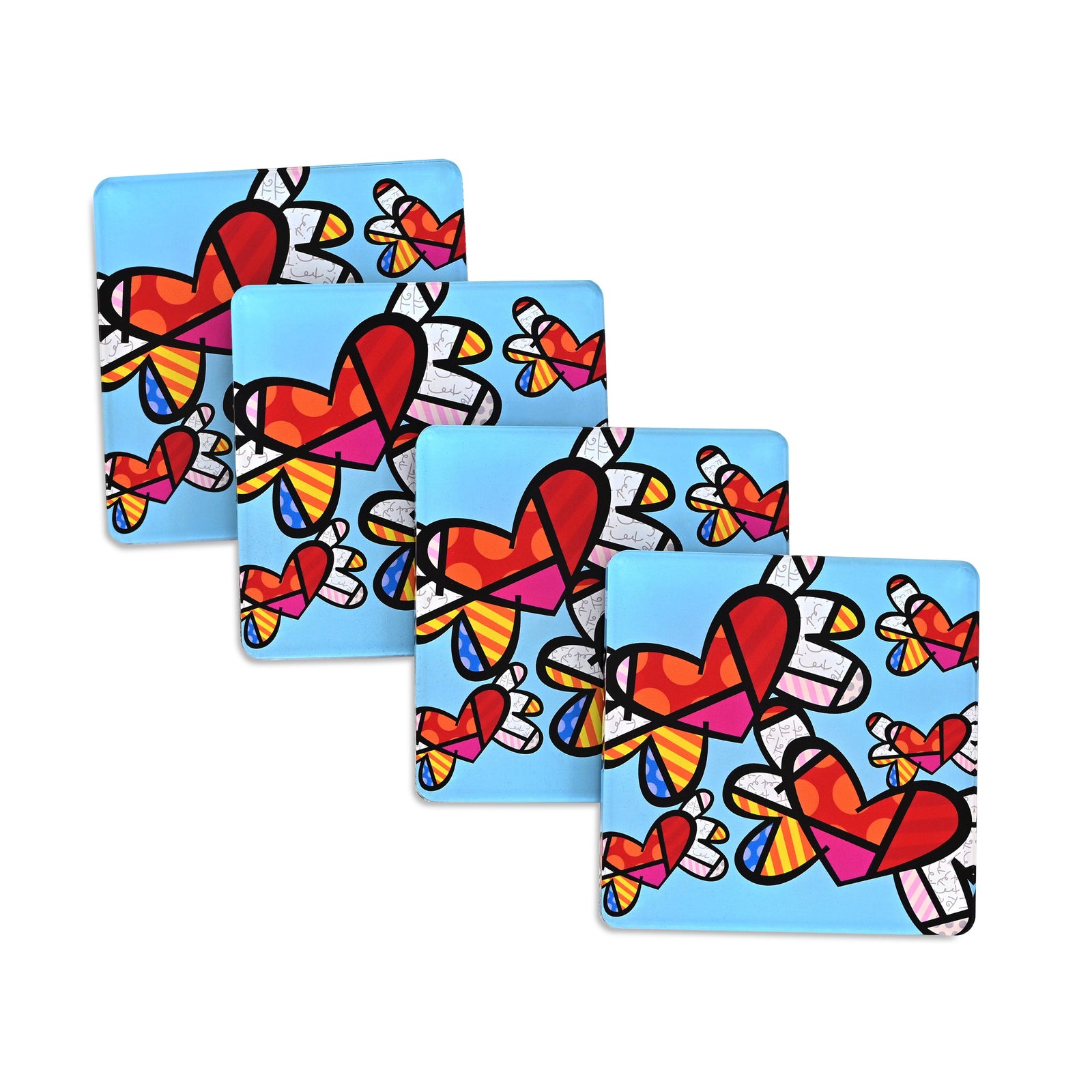 Romero Britto britto coasters love is in  contemporary pop art piece