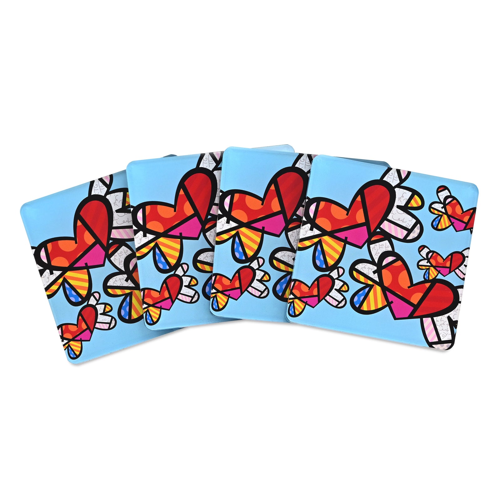 Romero Britto britto coasters love is in  colorful pop art design