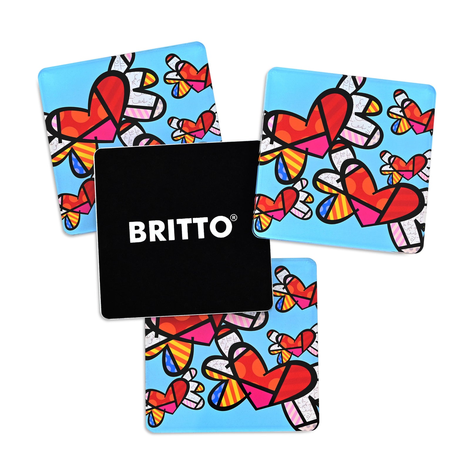 britto coasters love is in  colorful decorative collectible gift idea