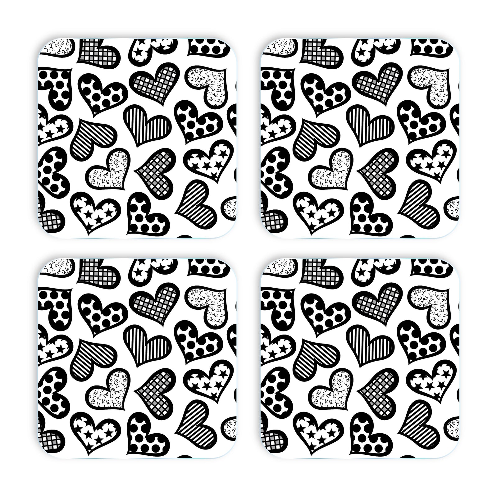 modern pop art britto coasters hearts  vibrant home decor