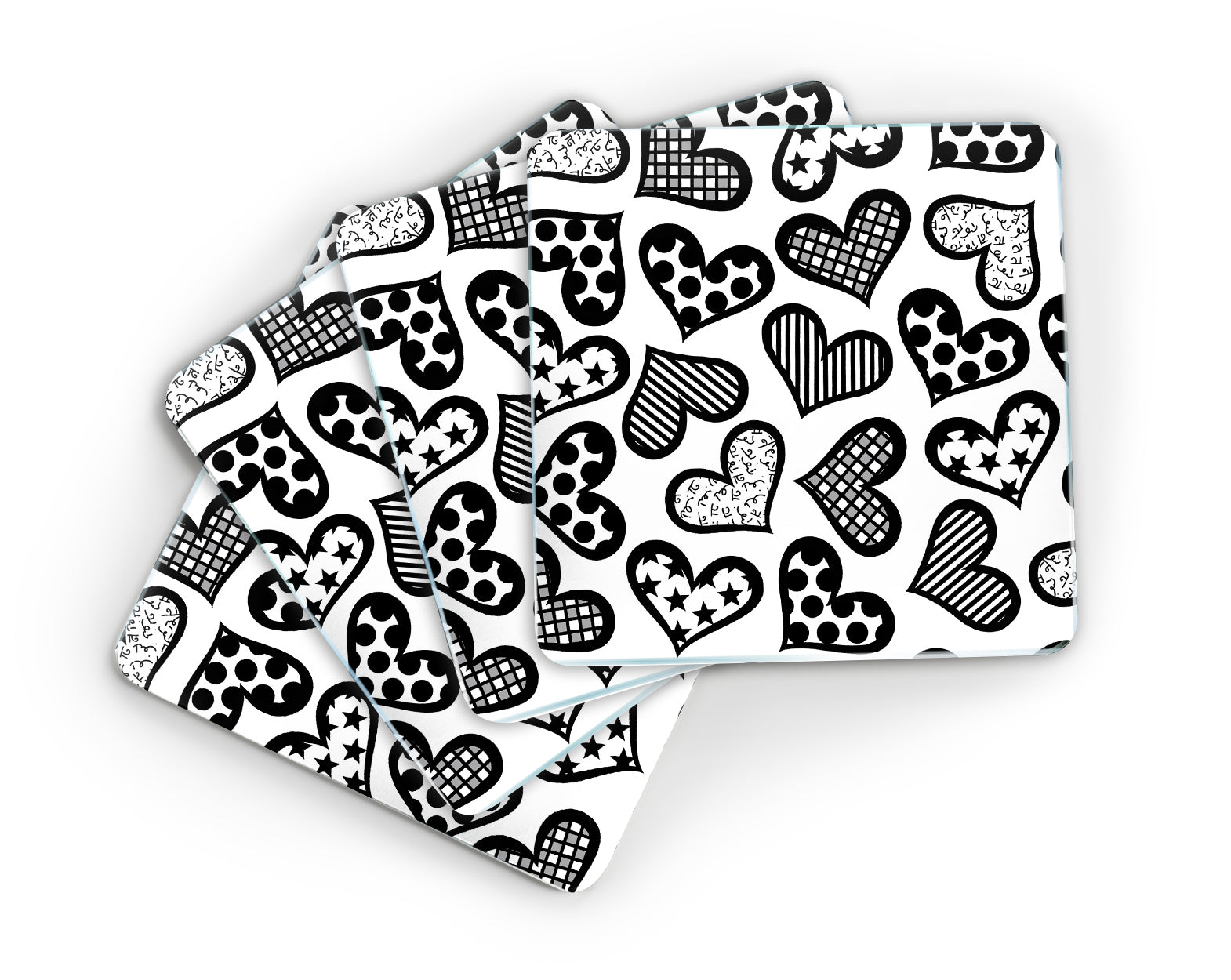 britto coasters hearts  colorful decorative collectible gift idea
