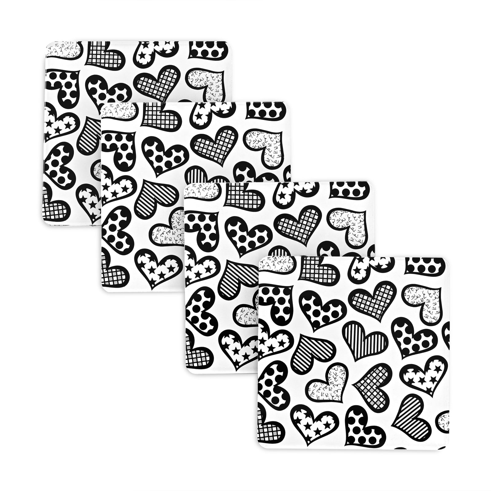 britto coasters hearts  artistic colorful design collectible