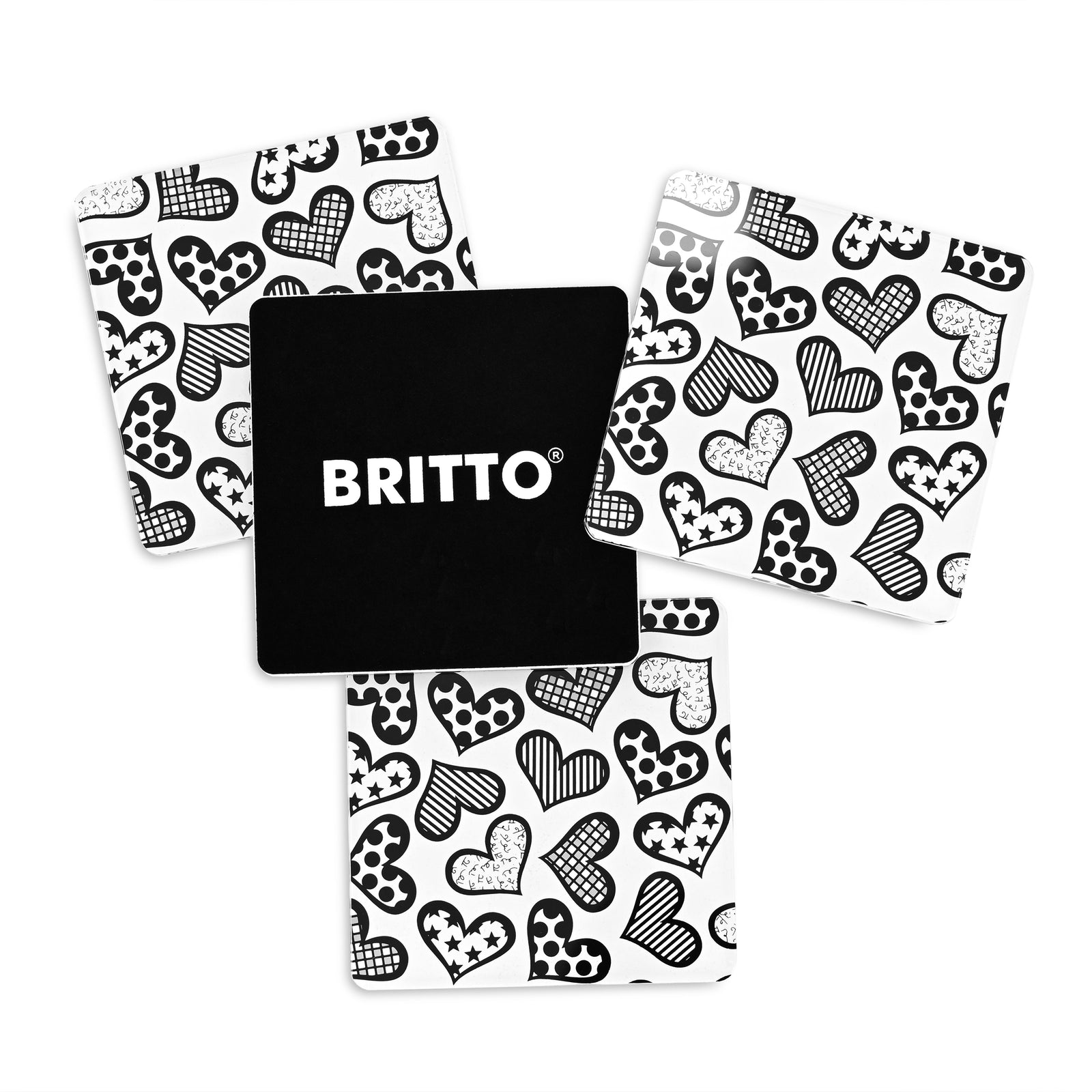 modern pop art britto coasters hearts  vibrant home decor
