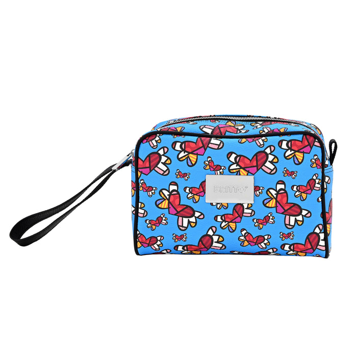 BRITTO® Vegan Leather Toiletry Bag - FLYING HEARTS