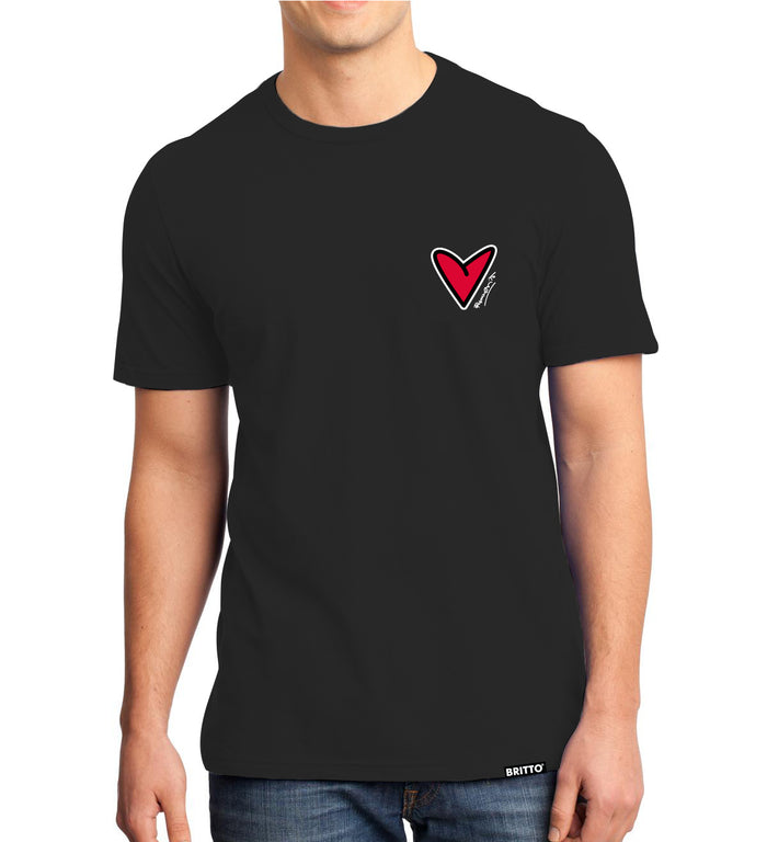 BRITTO® T Shirt - Red Heart Black - (Men)