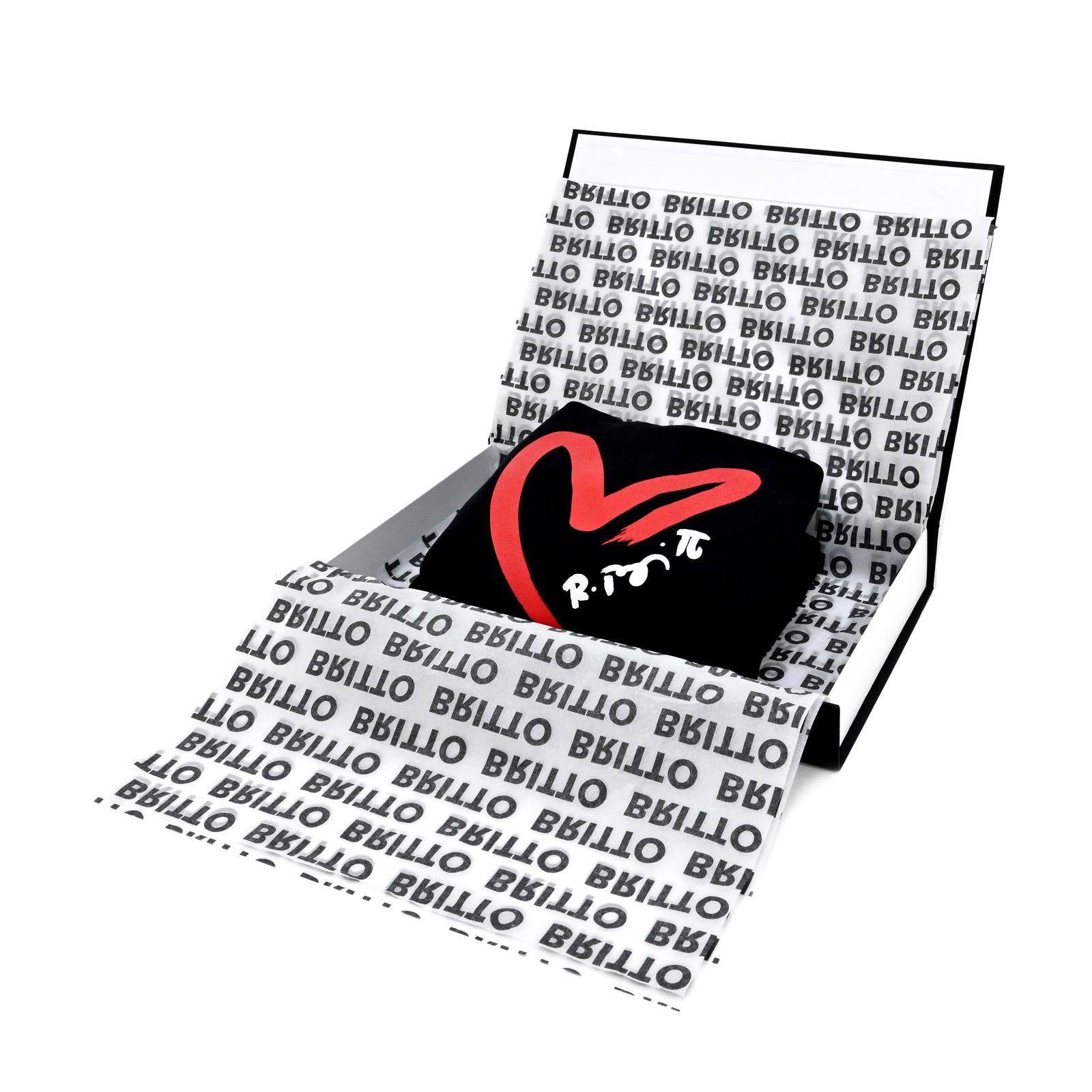 BRITTO® Hoodie - Red Heart Brushstroke Black - (Women)