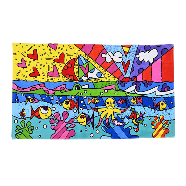BRITTO ブリット ビーチタオル 773501 ポリエステル100% H2O Britto XL Luxury Beach Towel | Romero Britto - Shop Britto