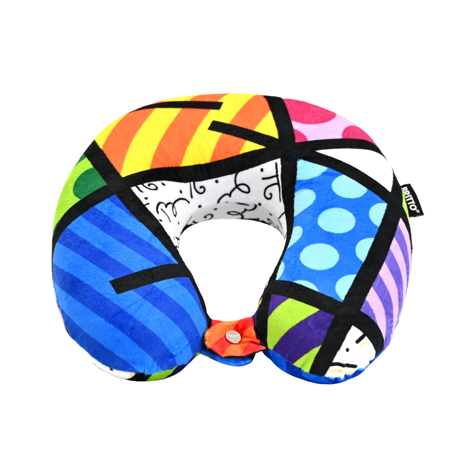 britto travel neck pillow colorful  artistic colorful design collectible
