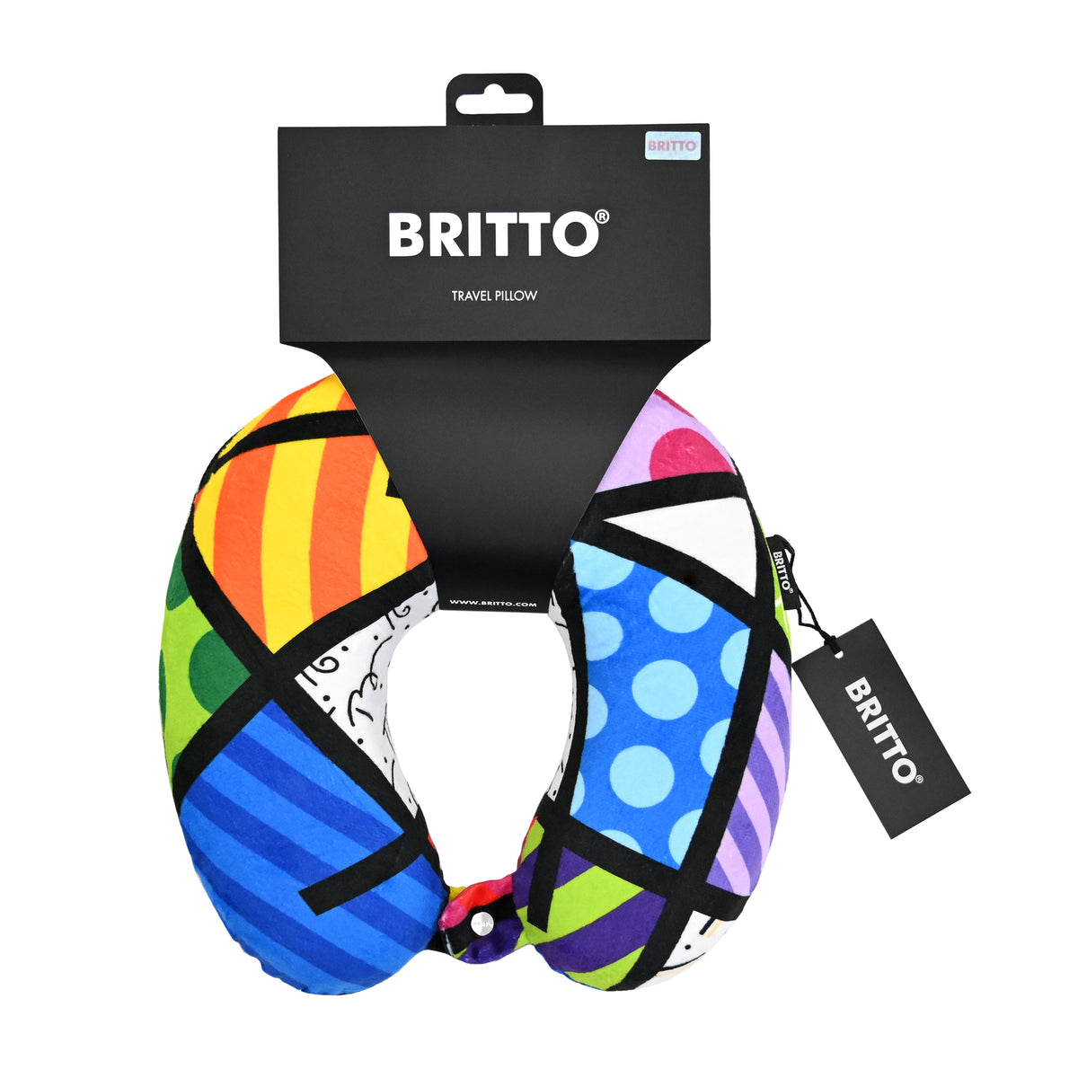 britto travel neck pillow colorful  colorful decorative collectible gift idea