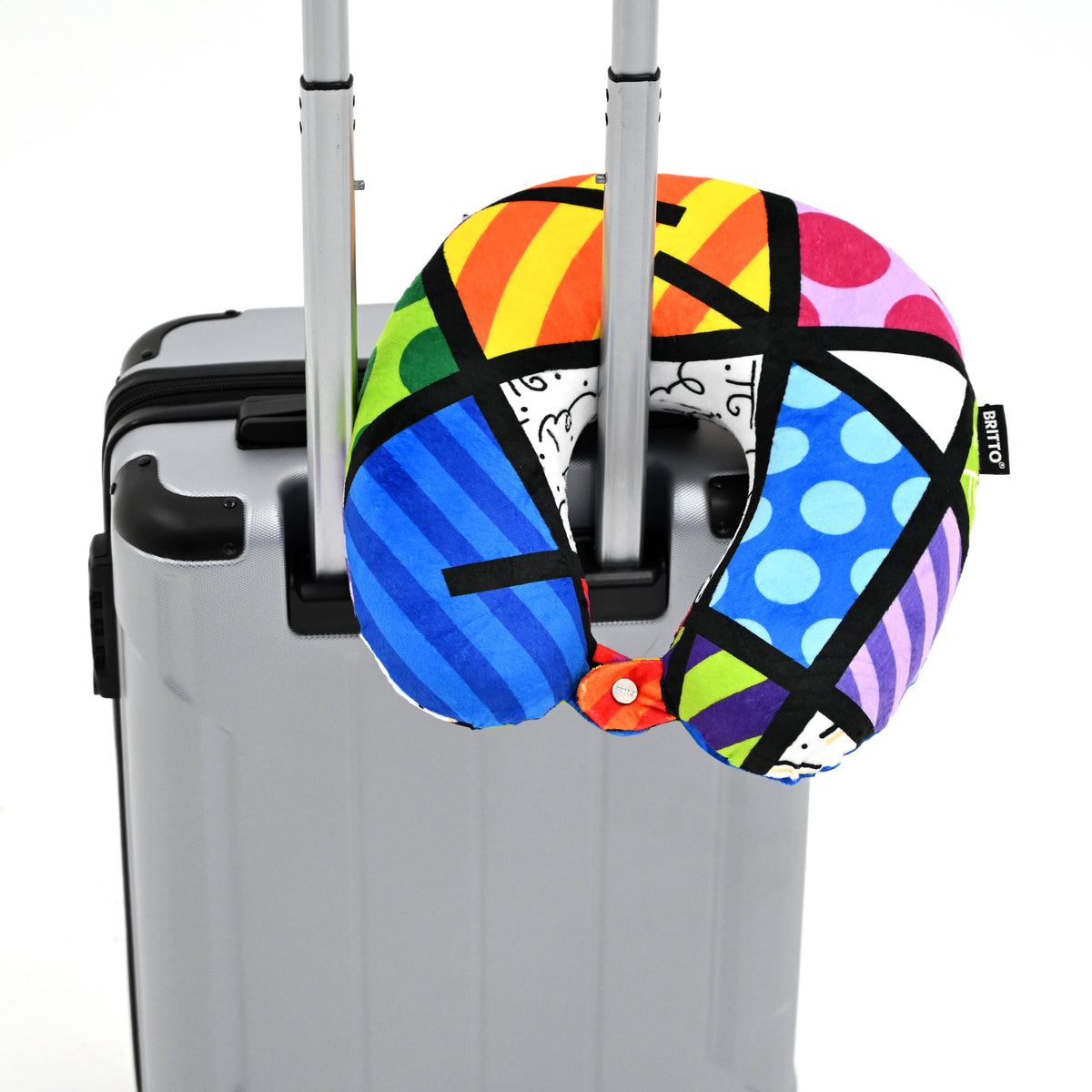 modern pop art britto travel neck pillow colorful  vibrant home decor