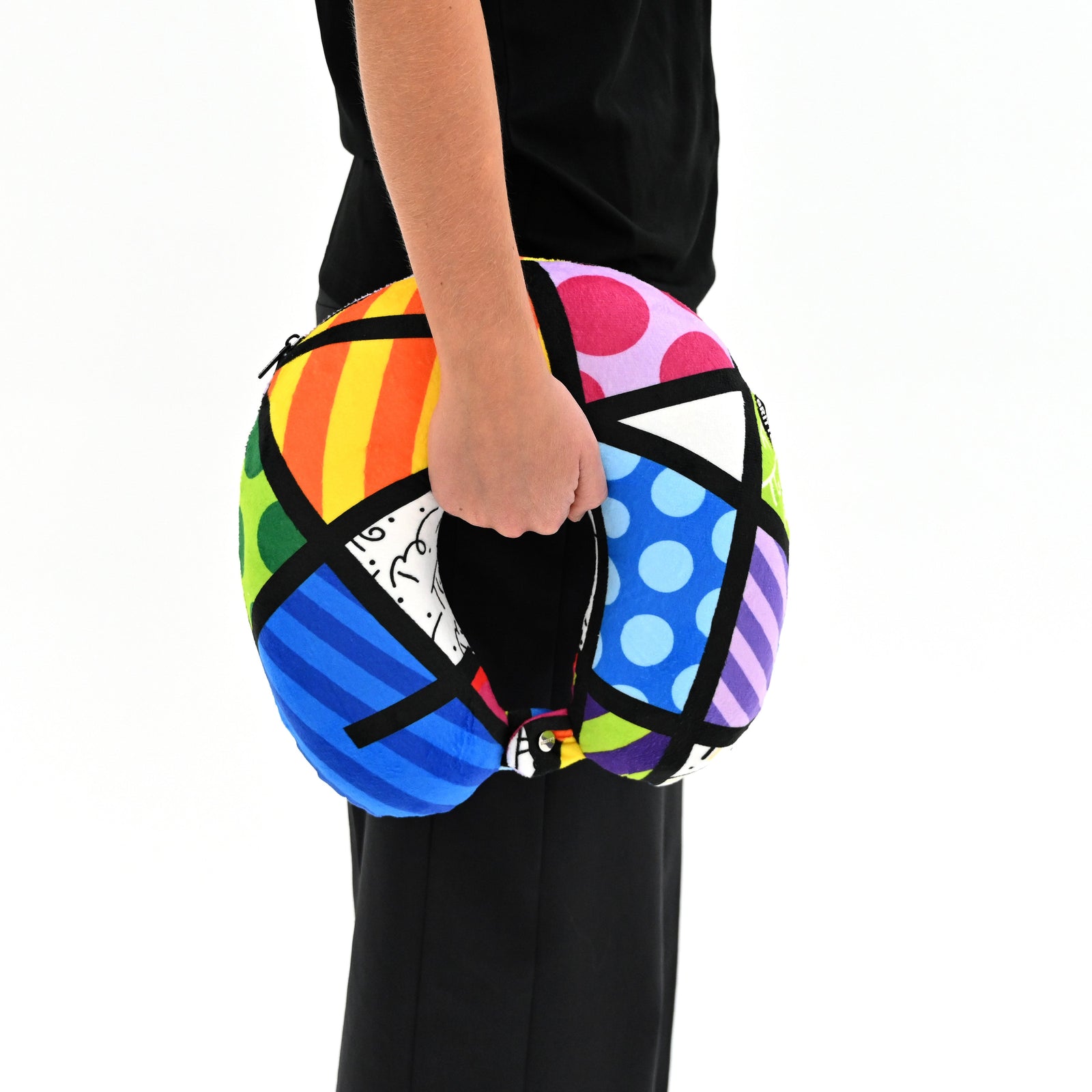 Romero Britto britto travel neck pillow colorful  contemporary pop art piece