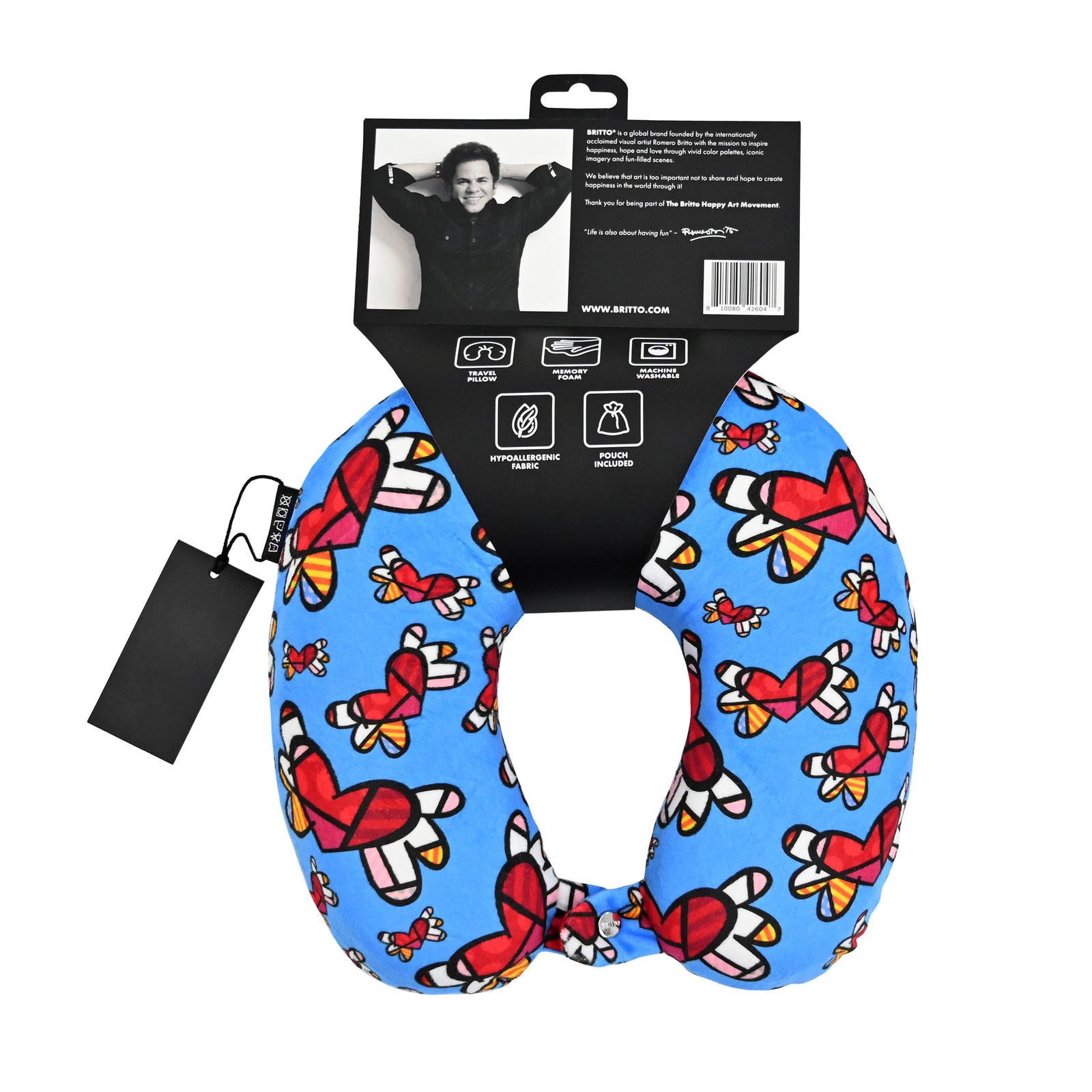BRITTO® Travel Neck Pillow - Flying Hearts