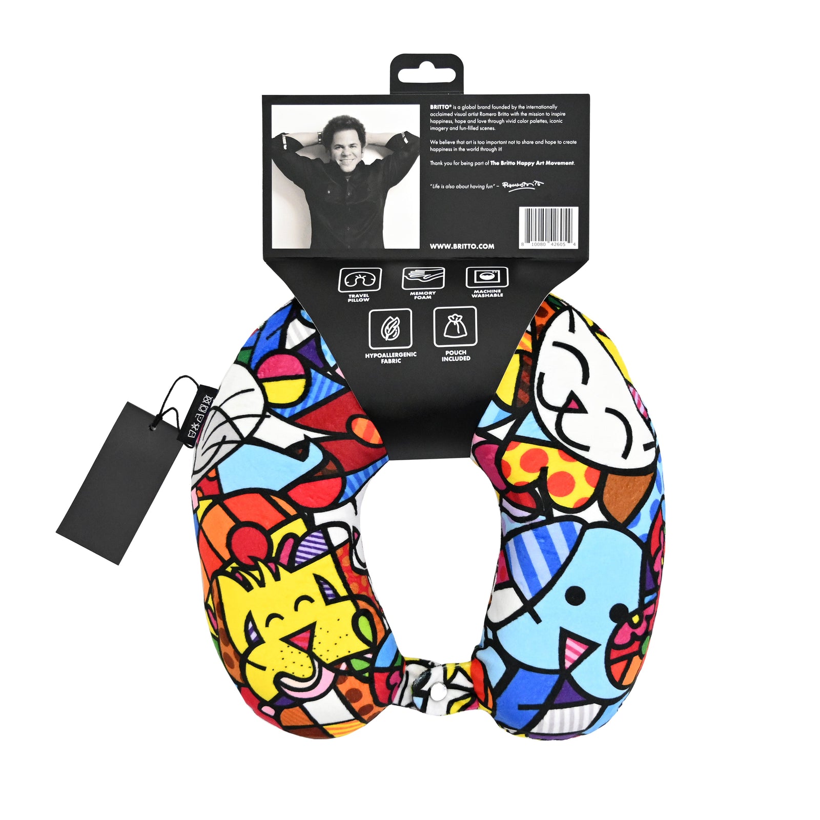 Romero Britto britto travel neck pillow best  colorful pop art design