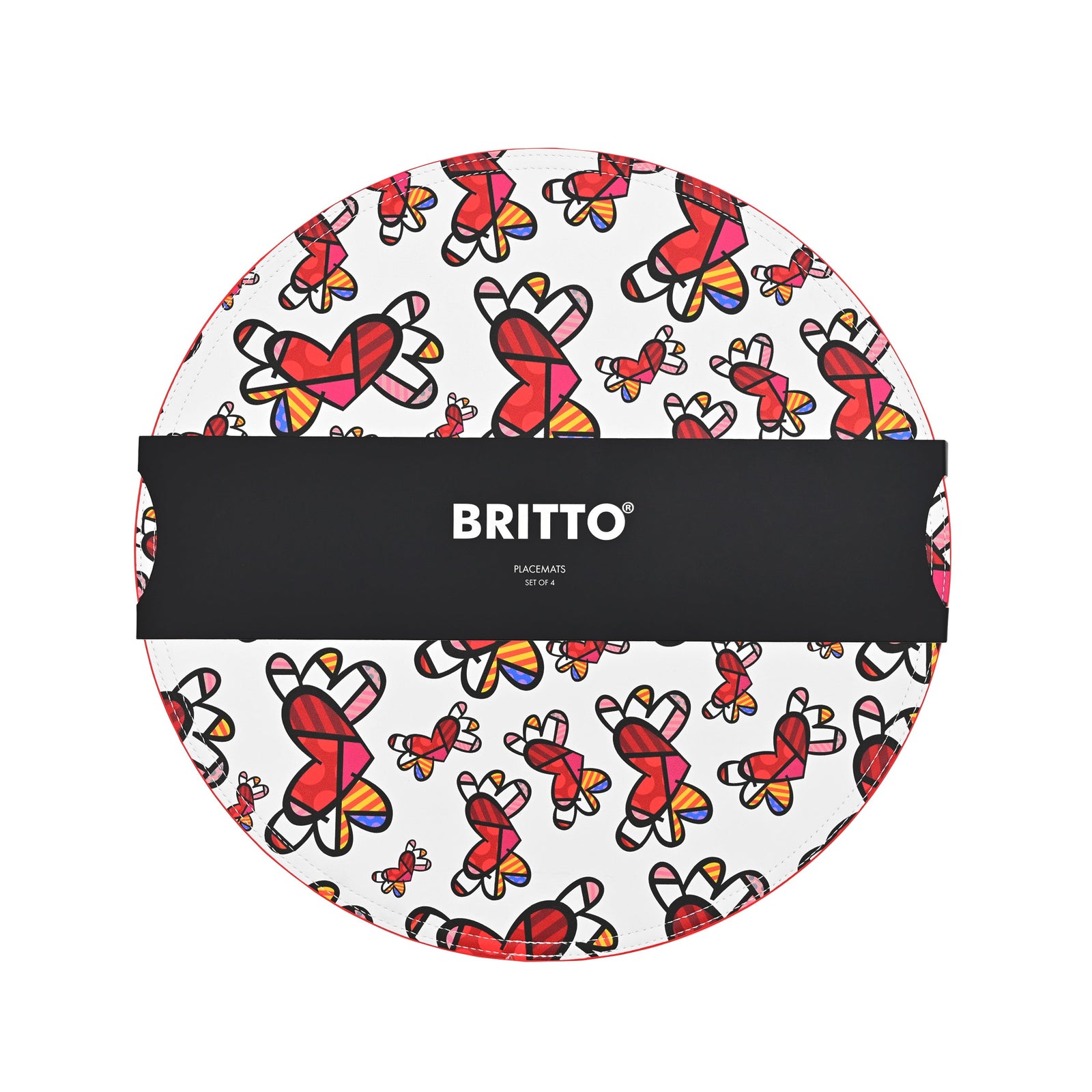 Romero Britto flying hearts britto placemats  colorful pop art design