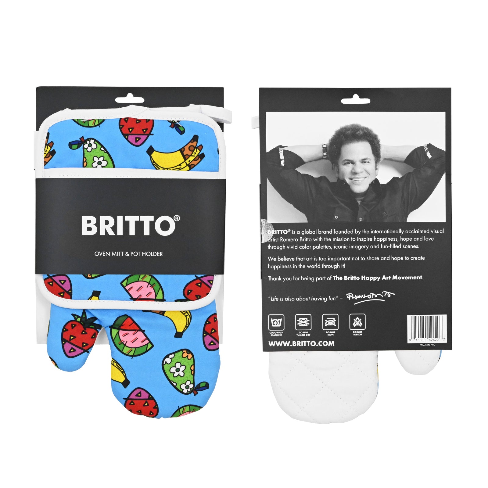 BRITTO® Oven Mitt & Potholder Set - Fruits