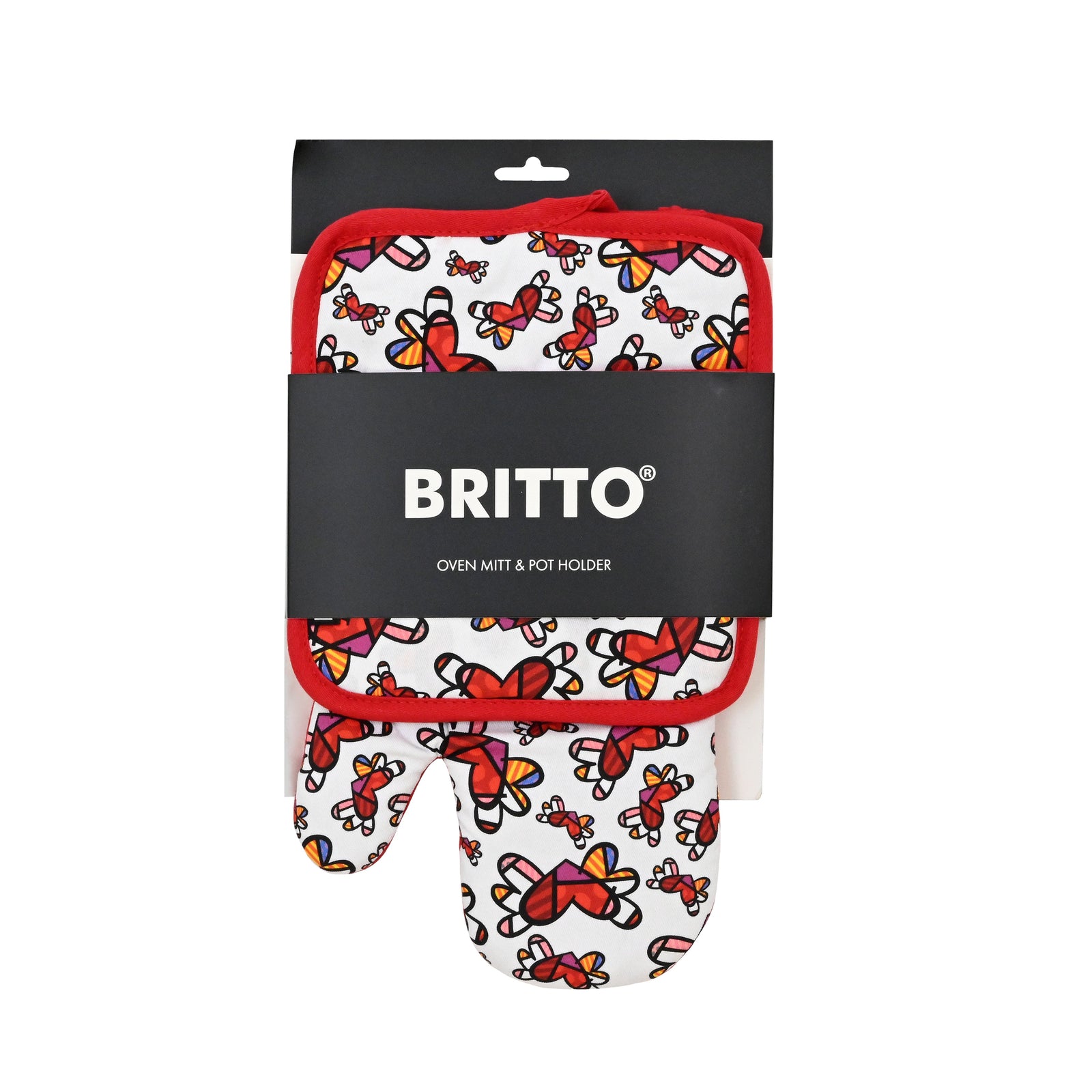 britto oven mitt potholder set  artistic colorful design collectible