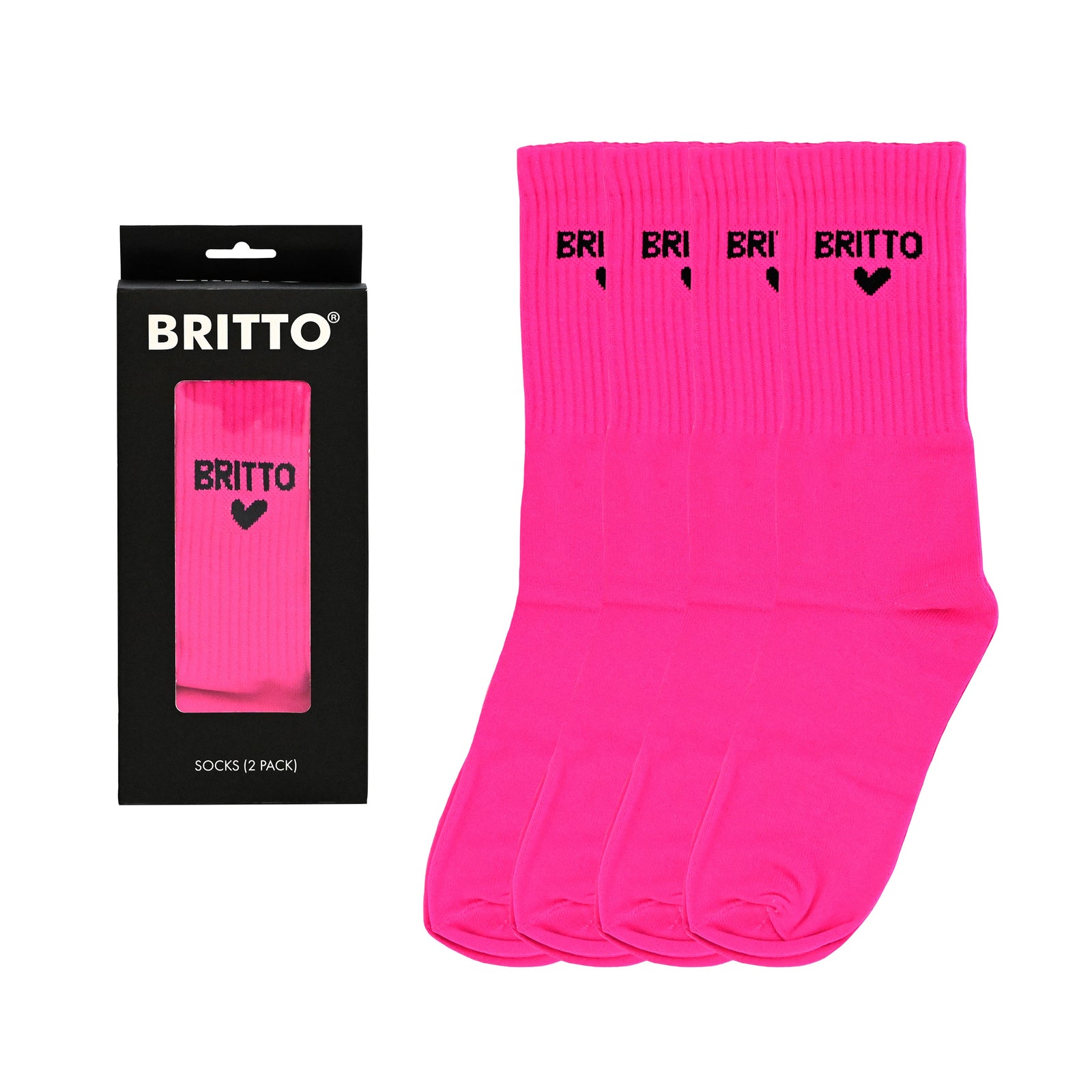 BRITTO® SOCKS - Neon Magenta - Pack of 2