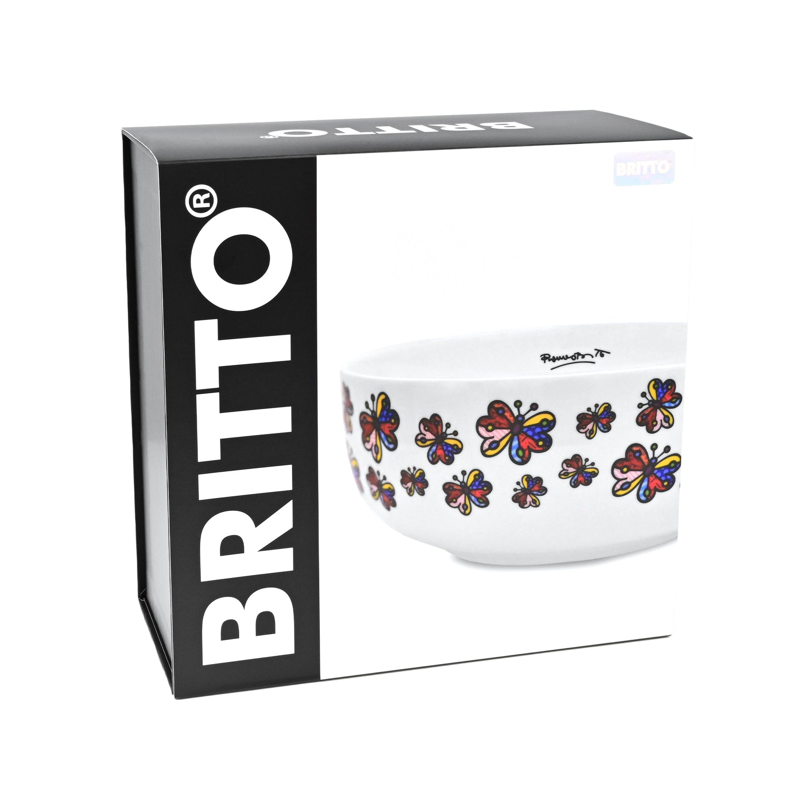 modern pop art butterflies britto bowl  vibrant home decor