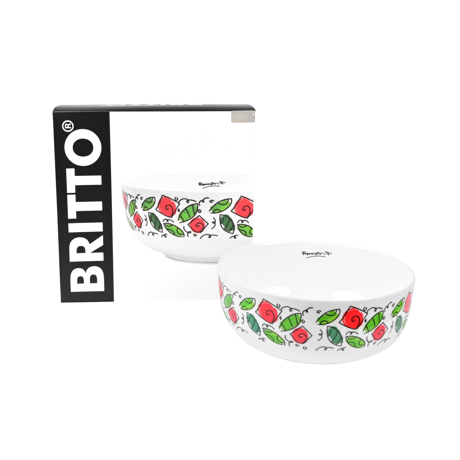 britto bowl roses  colorful decorative collectible gift idea