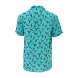 BRITTO® Shirt - Men's Short Sleeve Button Down - AQUA MARTINI