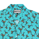 BRITTO® Shirt - Men's Short Sleeve Button Down - AQUA MARTINI