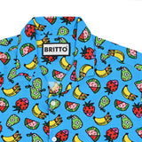 BRITTO® MEN'S SHORT SLEEVE BUTTON DOWN SHIRT -  FRUITS