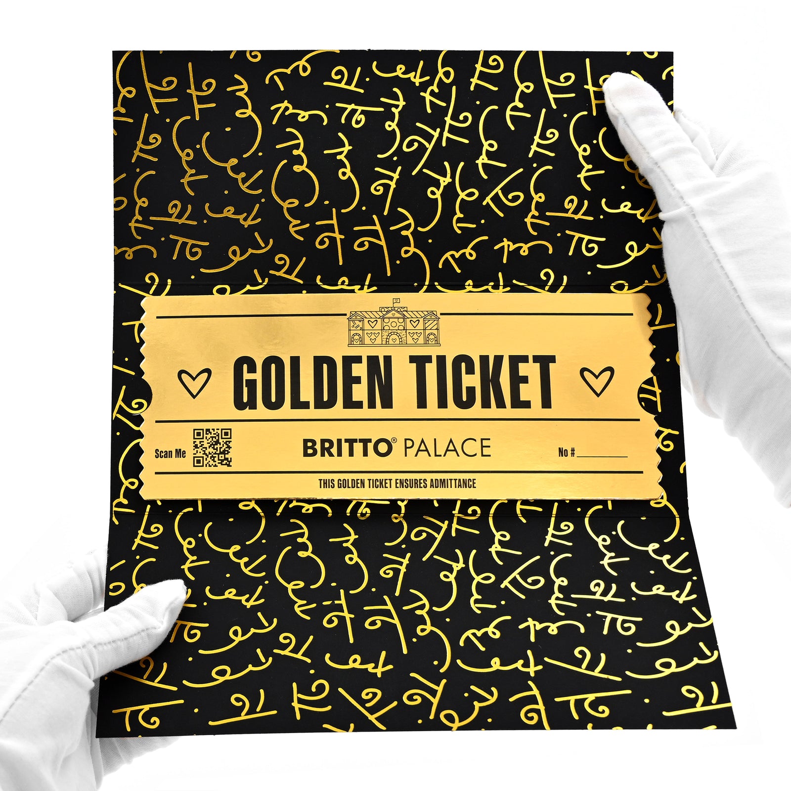 Romero Britto golden ticket  contemporary pop art piece