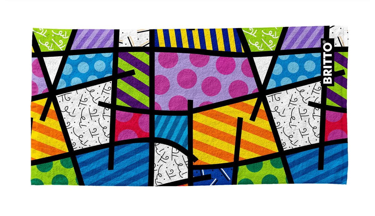 Britto Romero Beach Towel - 30x62 Inches, Happy Art Colorful Landscape Design, Lightweight Polyester/Cotton Blend - View #12