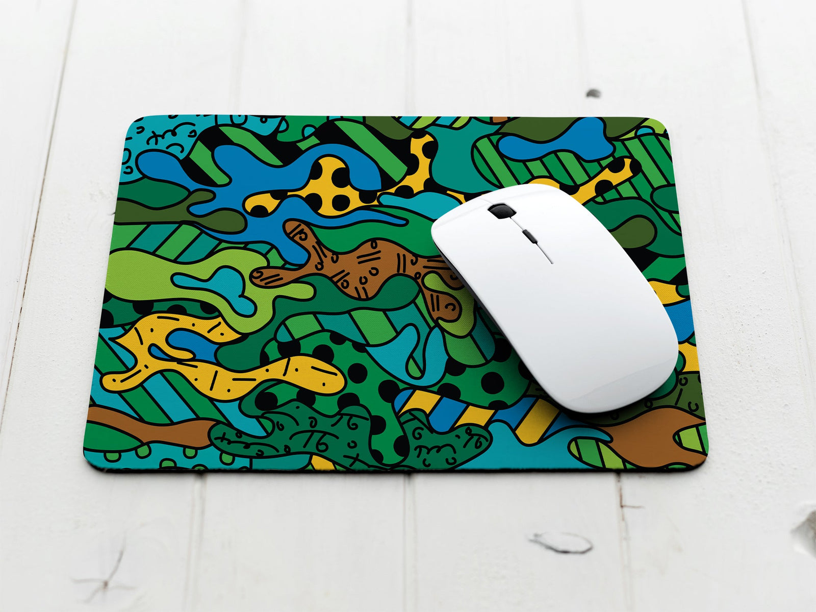 Romero Britto britto mouse pad green camoflauge  colorful pop art design