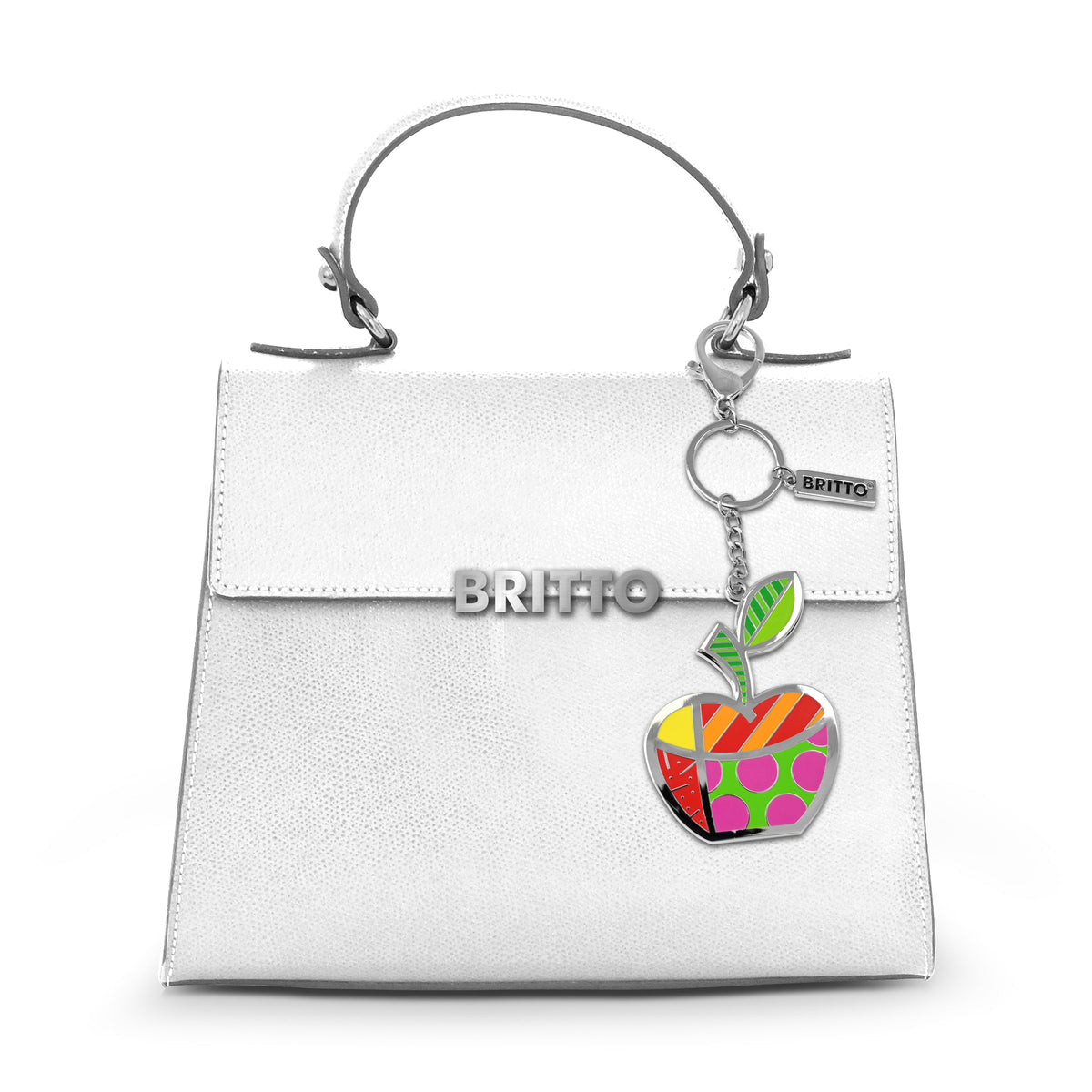 britto keychain bag charm apple  artistic colorful design collectible