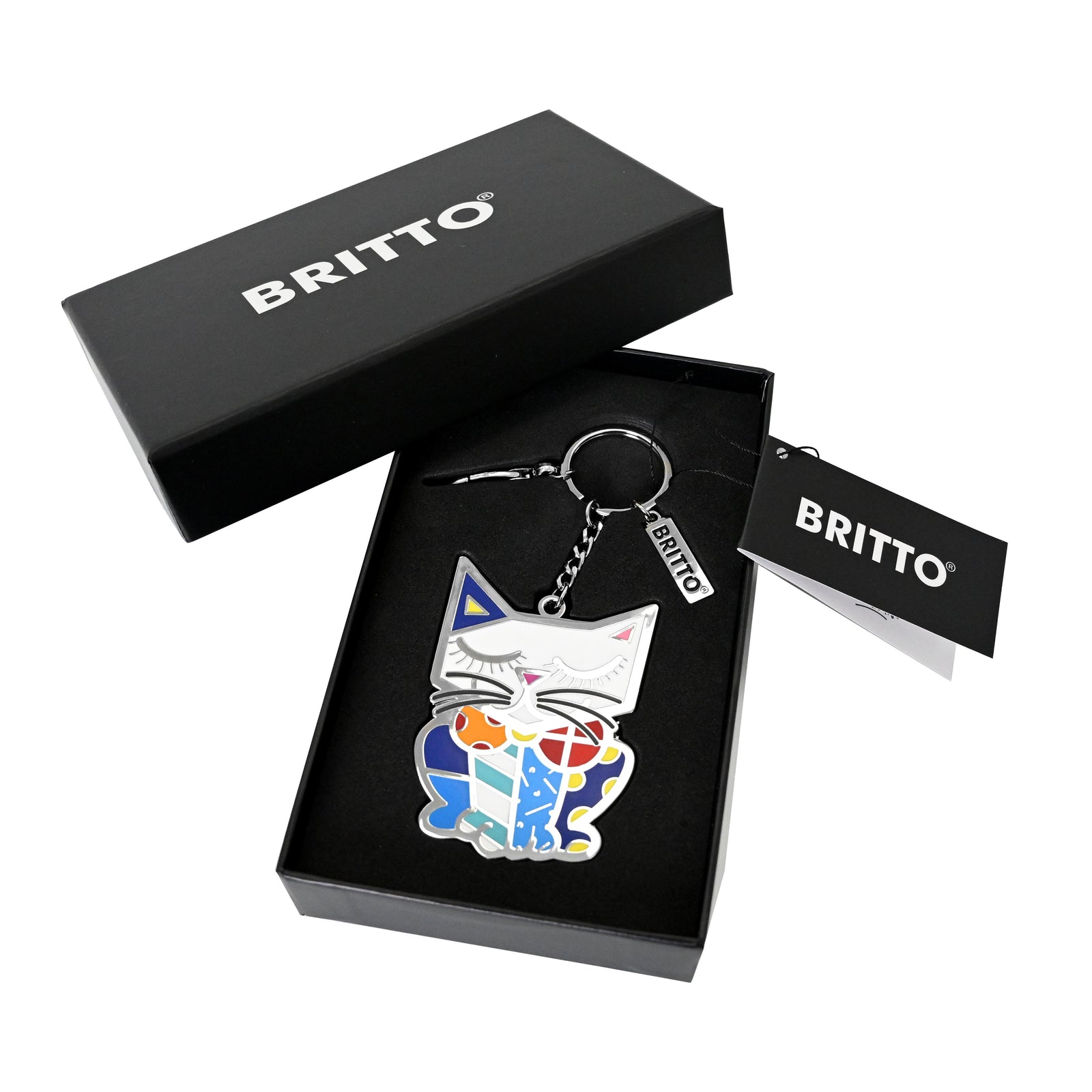 Romero Britto britto keychain bag charm cat  colorful pop art design