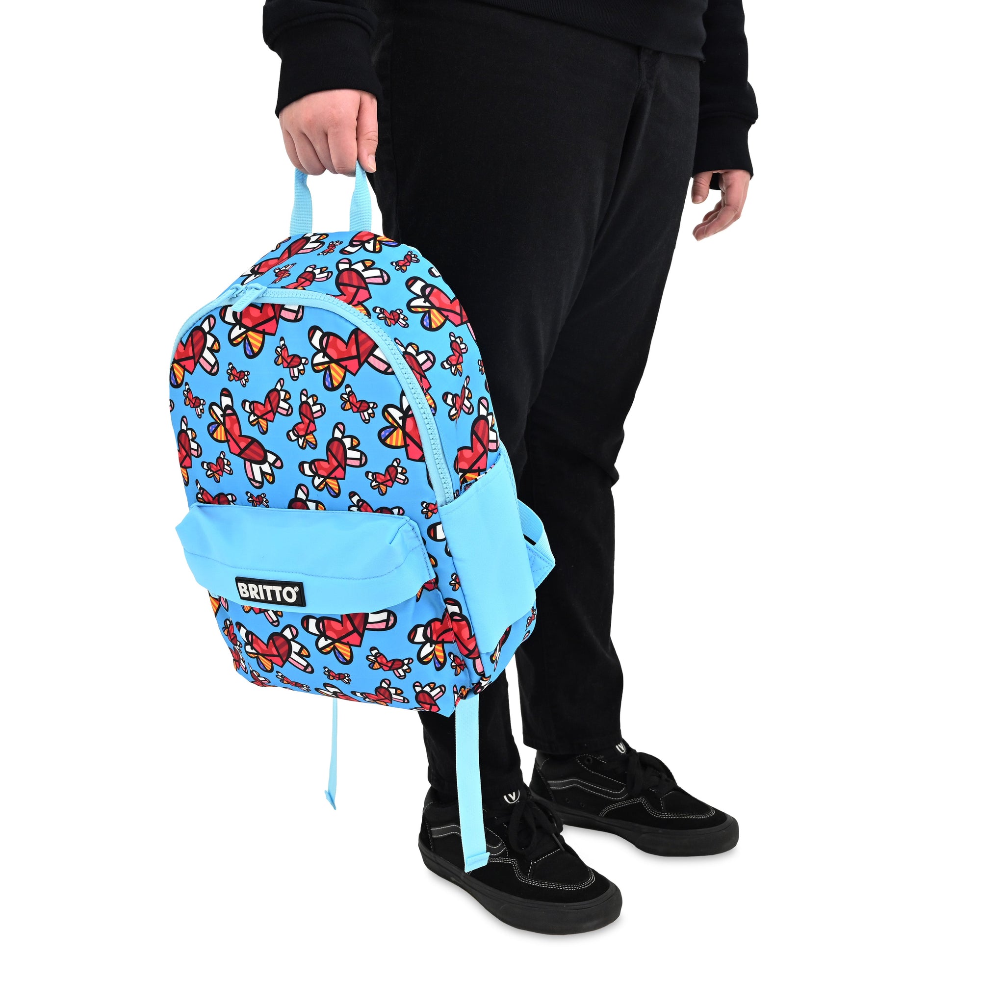 Romero Britto Hearts Print Women\'s Backpack - White/Multi Flying Hearts Britto Backpack - Shop Britto main image 3