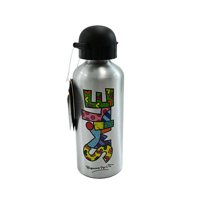 SILVER WATER BOTTLE: WORD SMILE