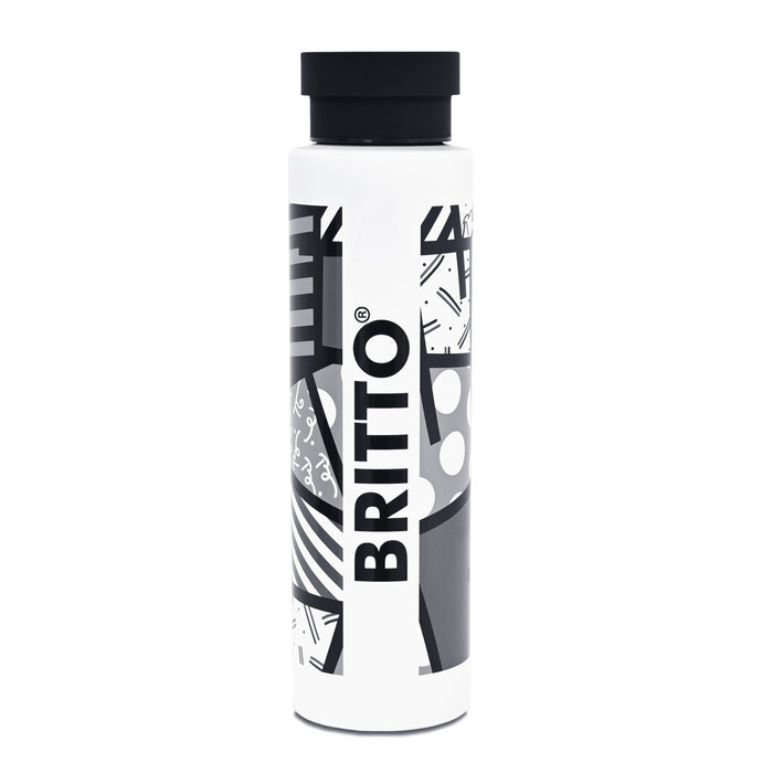 BRITTO® Water Bottle - Black Landscape (White)