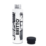 BRITTO® Water Bottle - Black Landscape (White)