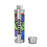 BRITTO® Water Bottle - Colorful Landscape (Silver)