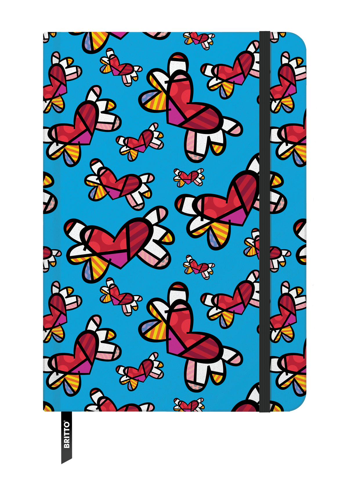 Romero Britto britto journal flying hearts  colorful pop art design