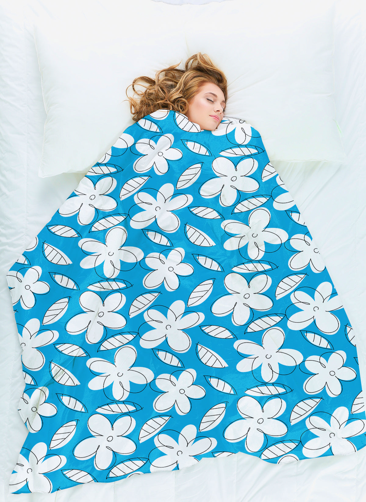 Blue Flowers Britto Blanket