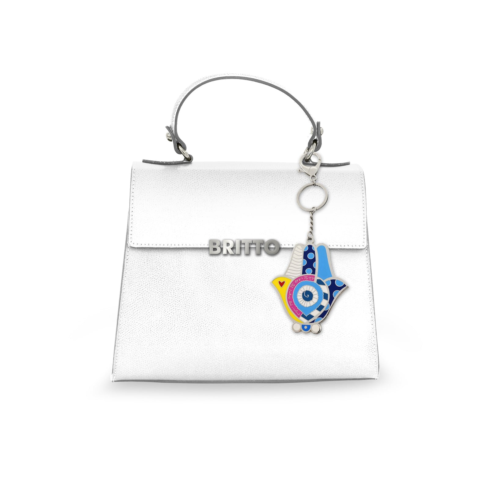 britto keychain bag charm hamsa  artistic colorful design collectible