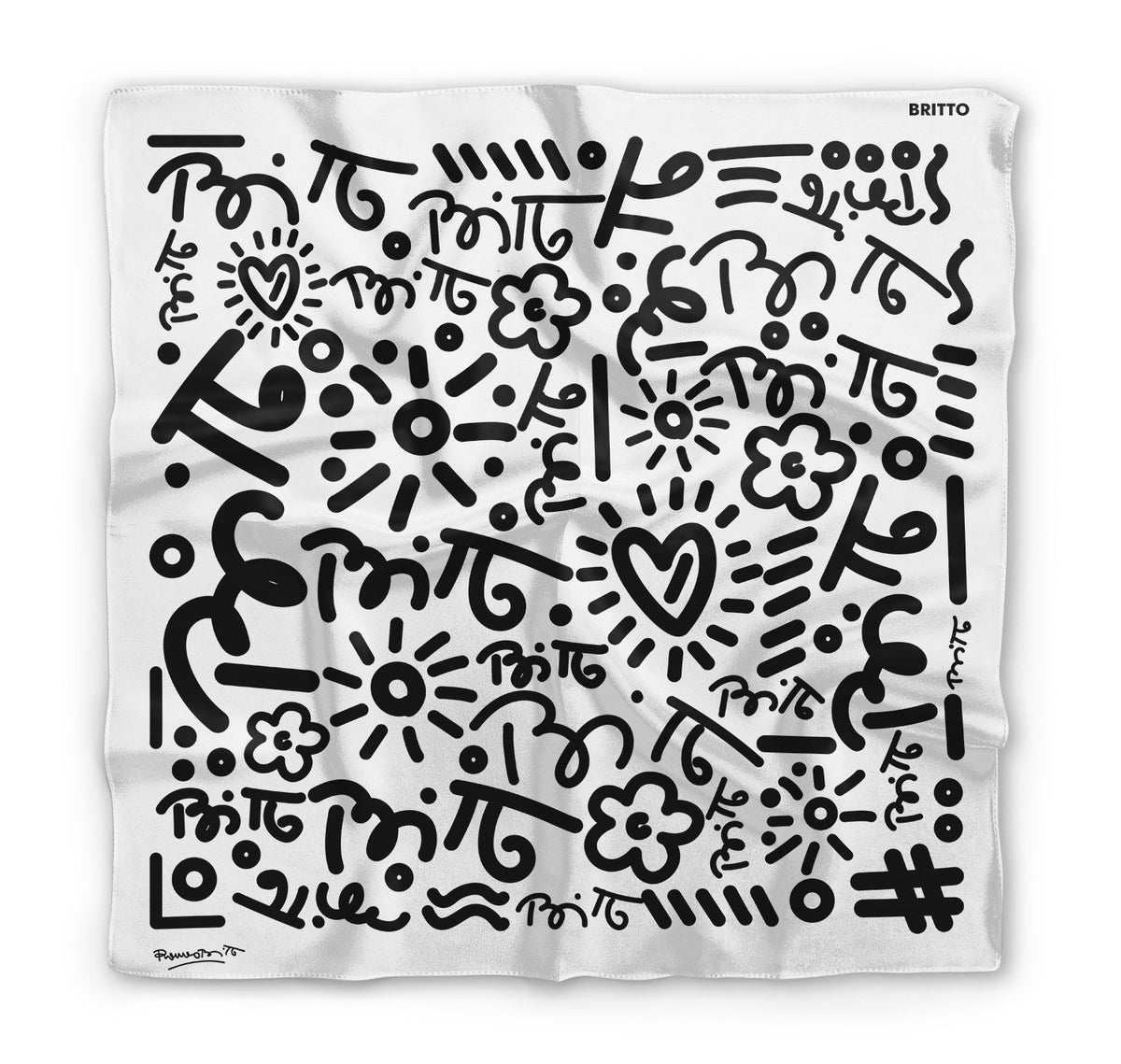 Romero Britto britto silk scarf limited edition  colorful pop art design