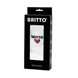 BRITTO® SOCKS - White with Red Heart - Pack of 2