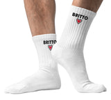 BRITTO SOCK 2 PACK - WHITE WITH RED HEART