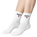 BRITTO SOCK 2 PACK - WHITE WITH RED HEART