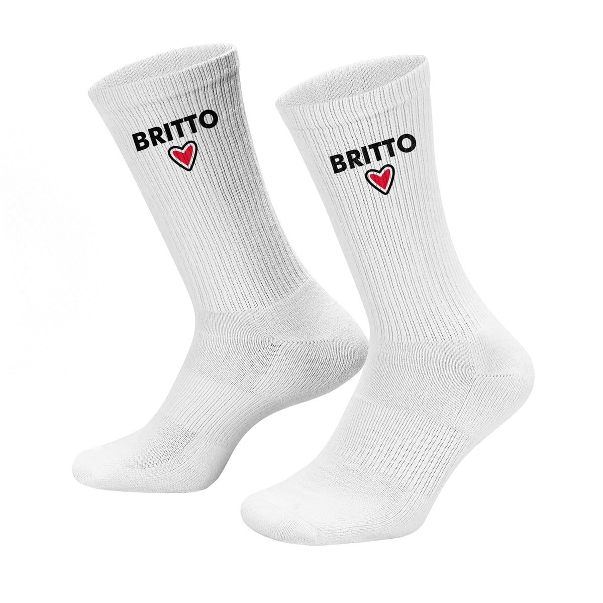 BRITTO® - White with Red Heart - Pack of 2