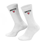 BRITTO SOCK 2 PACK - WHITE WITH RED HEART