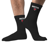 BRITTO® SOCKS - Black with Red Heart - Pack of 2