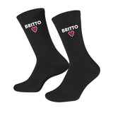 BRITTO® SOCKS - Black with Red Heart - Pack of 2